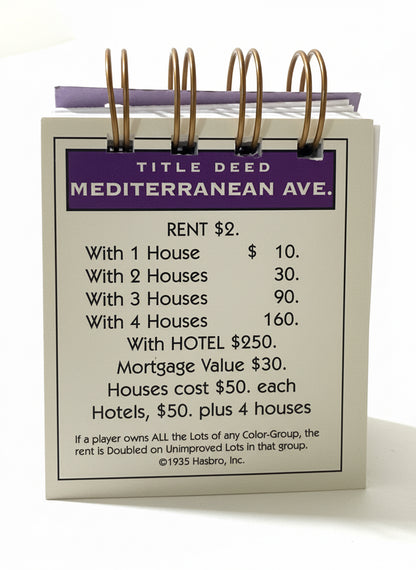 Mediterranean Avenue Monopoly Mini Journal-Red Barn Collections