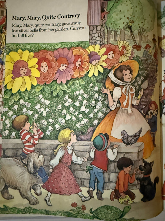 Mother Goose Rhymes - 1990 Vintage Hide and Seek Storybook-Red Barn Collections