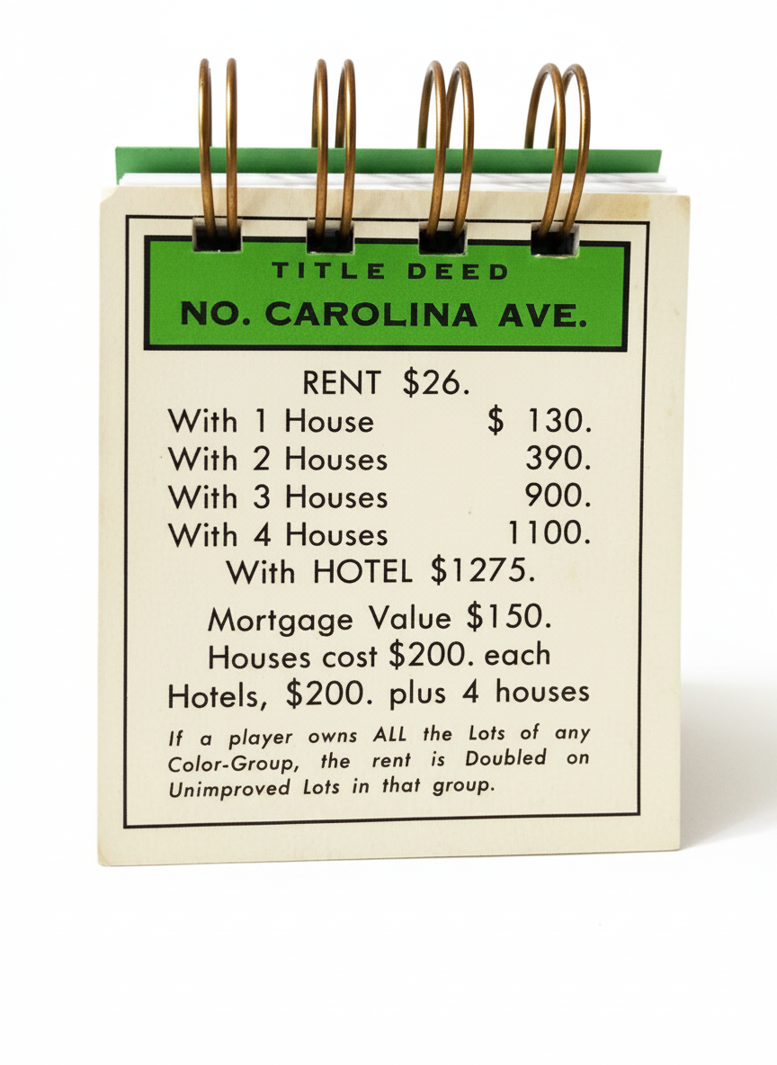 No Carolina Monopoly Mini Journal-Red Barn Collections