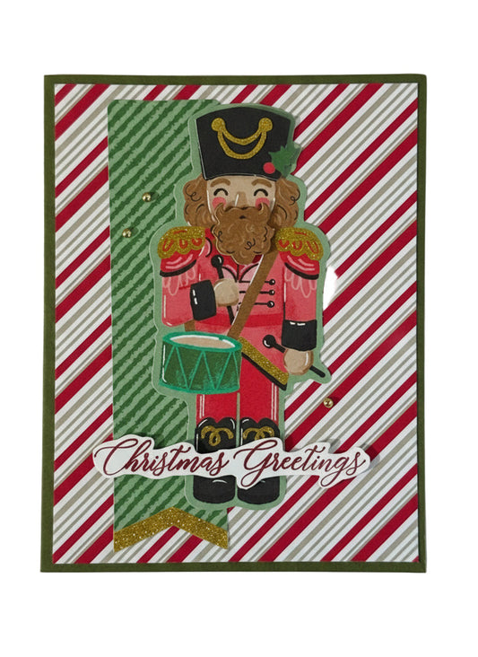 Nutcracker Greetings - Handcrafted Card By Anne-Red Barn Collections