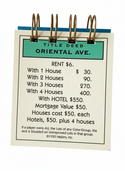 Oriental Ave Monopoly Mini Journal-Red Barn Collections