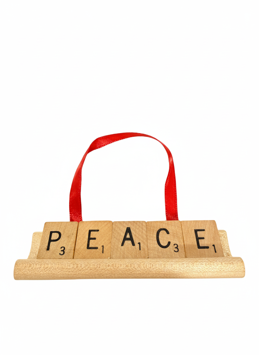 PEACE Scrabble Ornament-Red Barn Collections