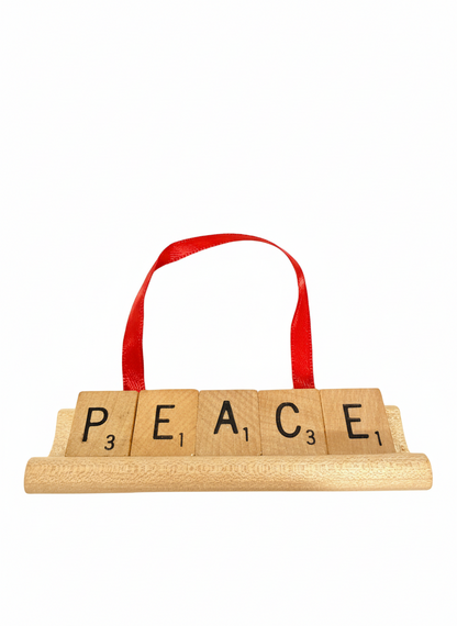 PEACE Scrabble Ornament-Red Barn Collections