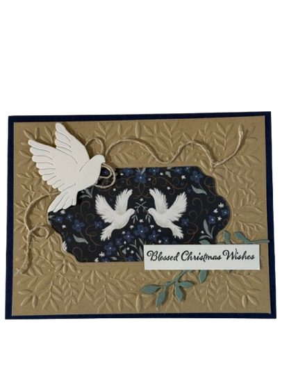 Peace Doves — Blessed Christmas Wishes Card by Anne-Red Barn Collections