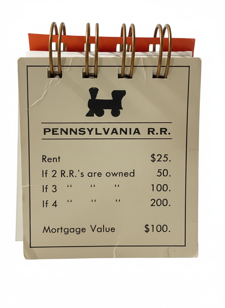 Pennsylvania Railroad Monopoly Mini Journal-Red Barn Collections