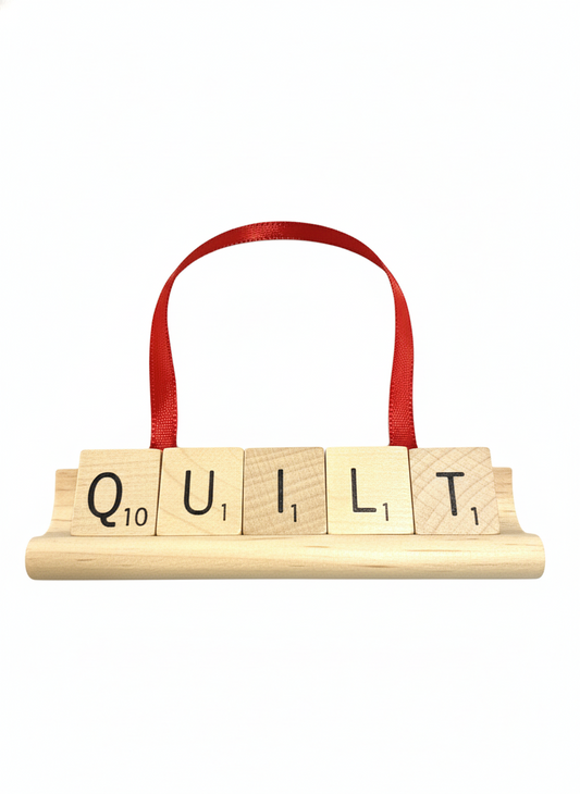 QUILT Scrabble Ornament-Red Barn Collections