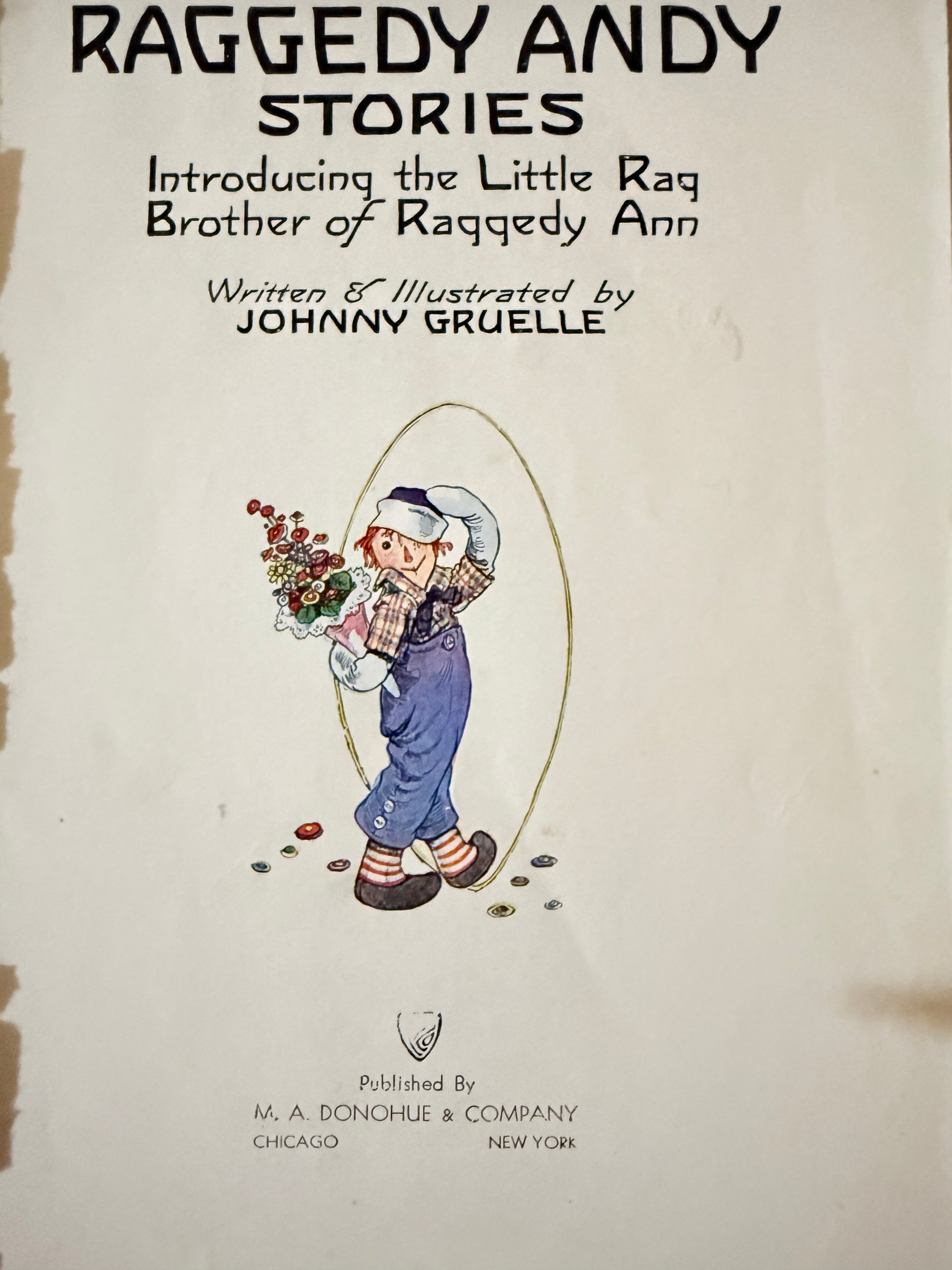 Raggedy Andy Stories — 1920 Upcycled Vintage Journal-Red Barn Collections