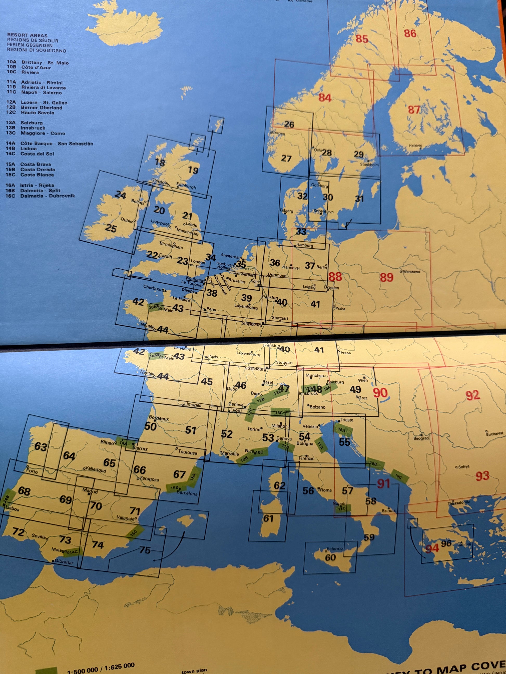 Road Atlas Europe (1970) – Handcrafted Travel Journal-Red Barn Collections