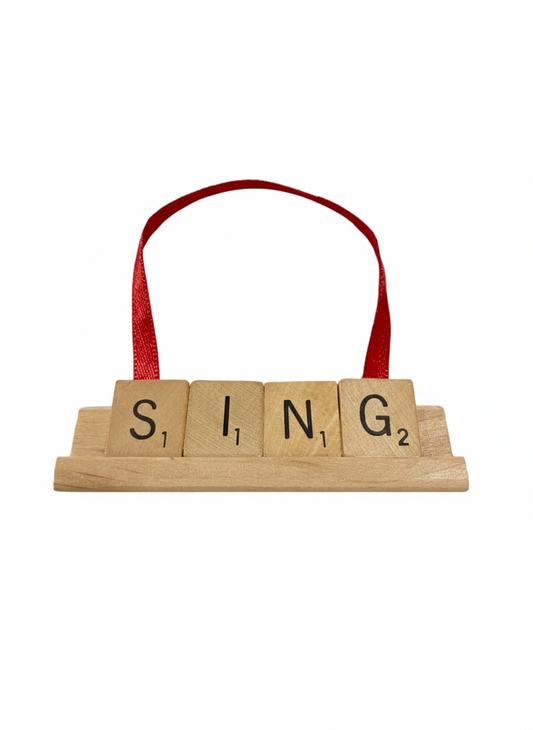 SING Scrabble Ornament-Red Barn Collections