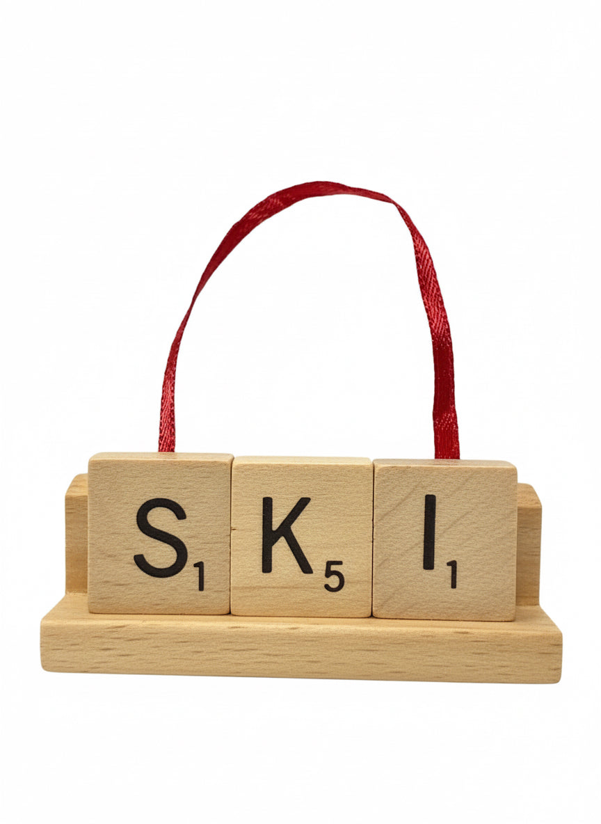 SKI Scrabble Ornament-Red Barn Collections