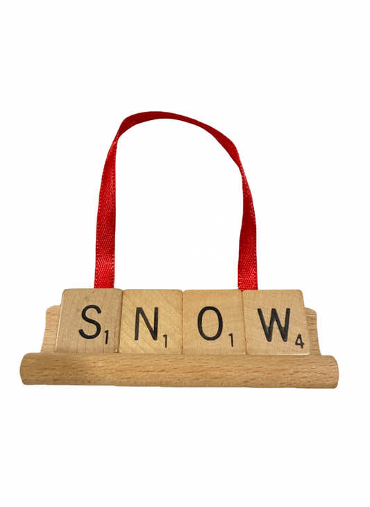 SNOW Scrabble Ornament-Red Barn Collections