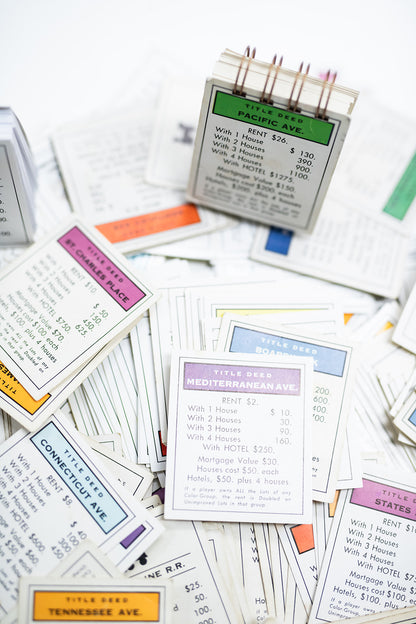 Full Board Set of 28 Monopoly Mini Property Journals-Red Barn Collections