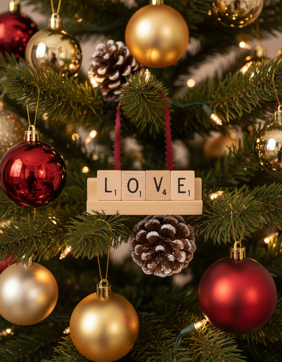 LOVE Scrabble Ornament-Red Barn Collections