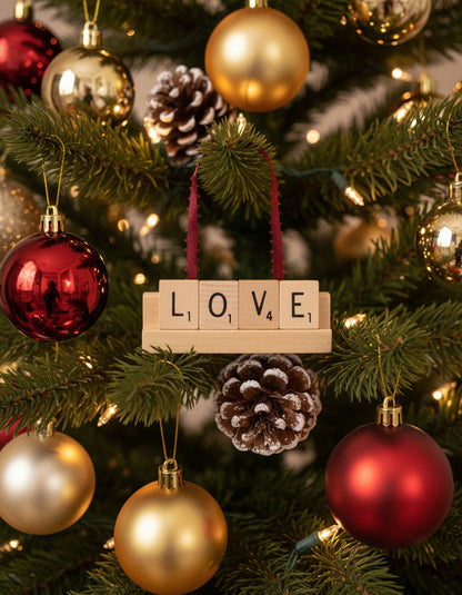 LOVE Scrabble Ornament-Red Barn Collections