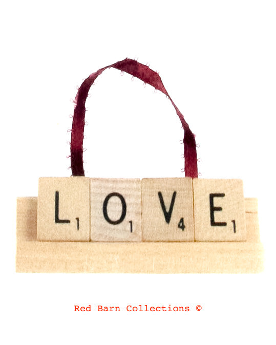 LOVE Scrabble Ornament-Red Barn Collections