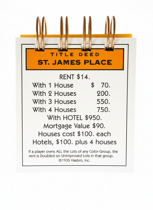 St. James Place Monopoly Mini Journal-Red Barn Collections