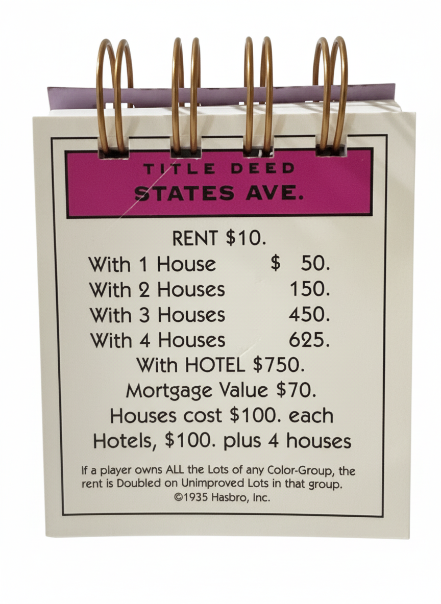 States Ave Monopoly Mini Journal-Red Barn Collections