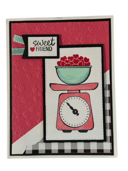 Sweet Friend Vintage Scale Greeting Card- Handmade by Anne-Red Barn Collections