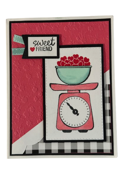 Sweet Friend Vintage Scale Greeting Card- Handmade by Anne-Red Barn Collections