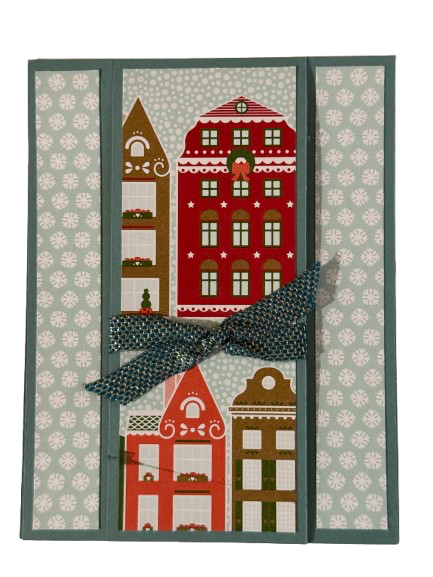 ’Tis the Season Village Fold-Up Christmas Card - Handmade by Anne-Red Barn Collections