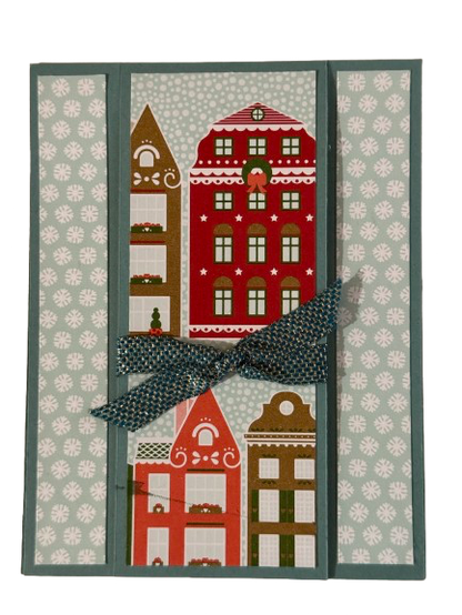 ’Tis the Season Village Fold-Up Christmas Card - Handmade by Anne-Red Barn Collections