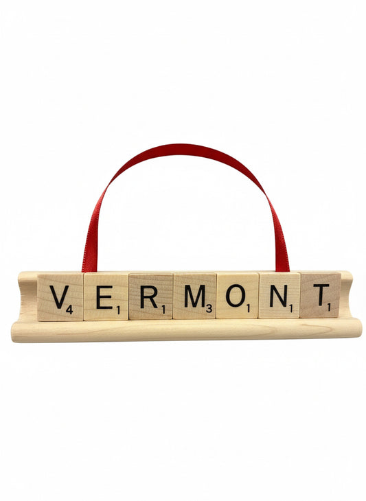 VERMONT Scrabble Ornament-Red Barn Collections