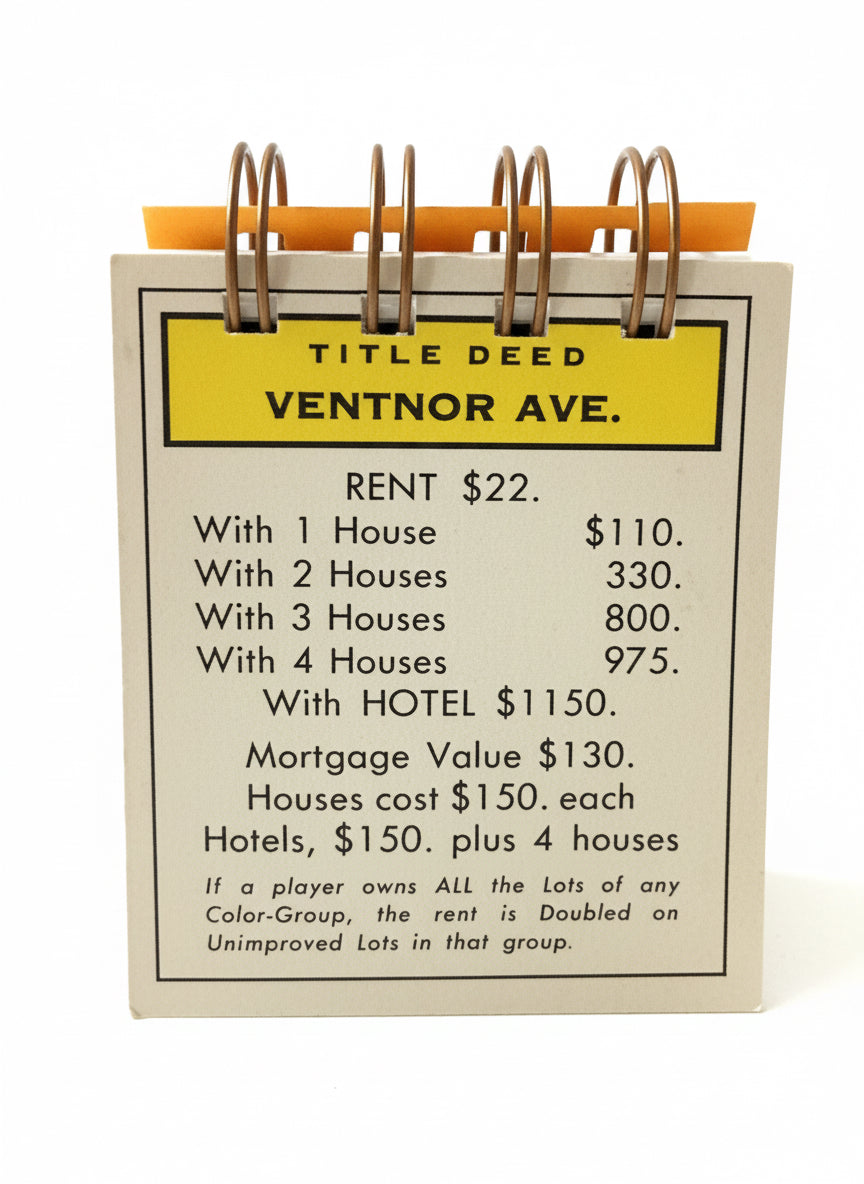 Ventnor Avenue Monopoly Mini Journal-Red Barn Collections
