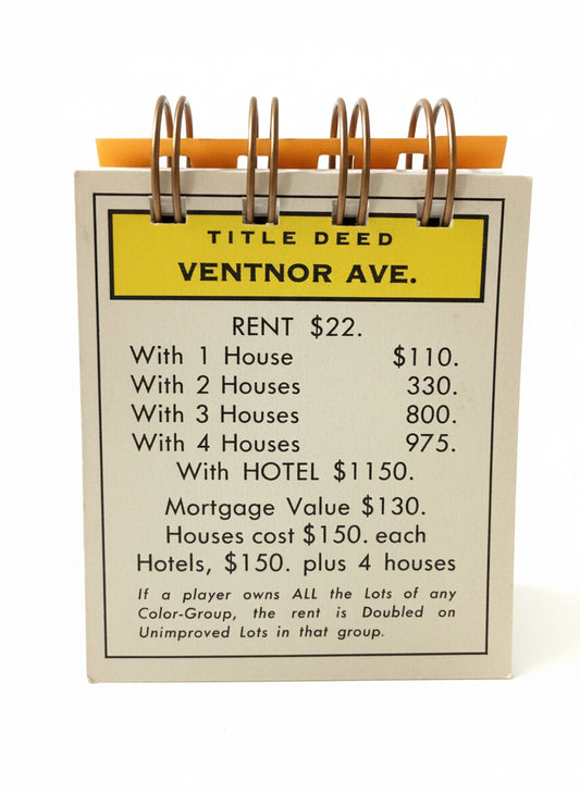 Ventnor Avenue Monopoly Mini Journal-Red Barn Collections