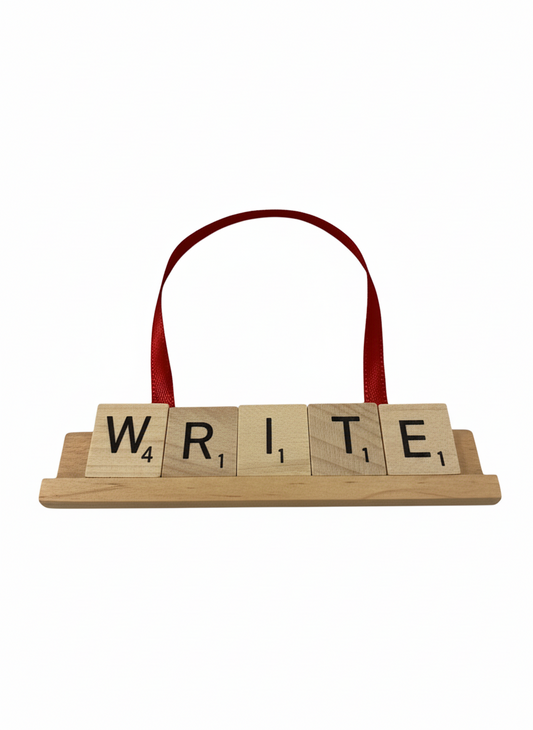 WRITE Scrabble Ornament-Red Barn Collections