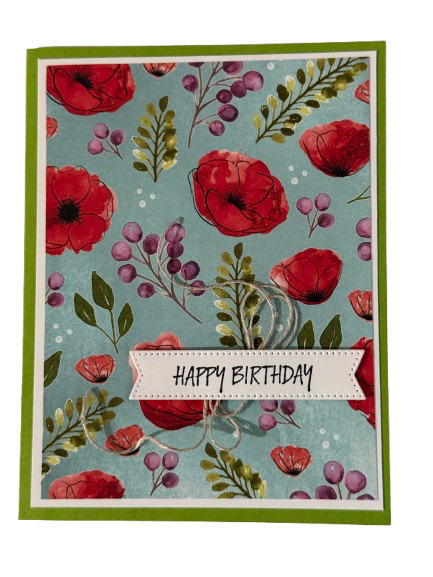 Wild Poppy Birthday - Handmade Card by Anne-Red Barn Collections