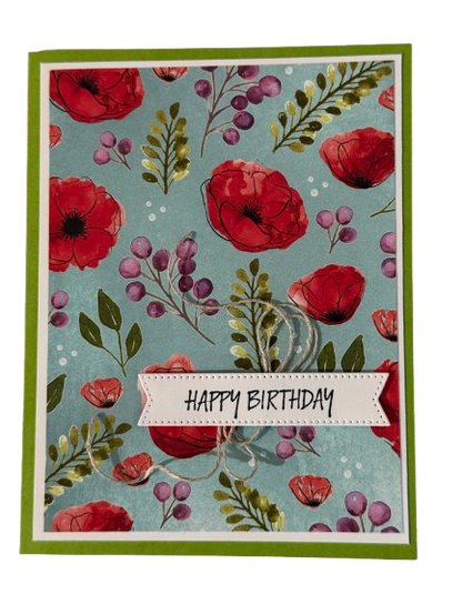 Wild Poppy Birthday - Handmade Card by Anne-Red Barn Collections