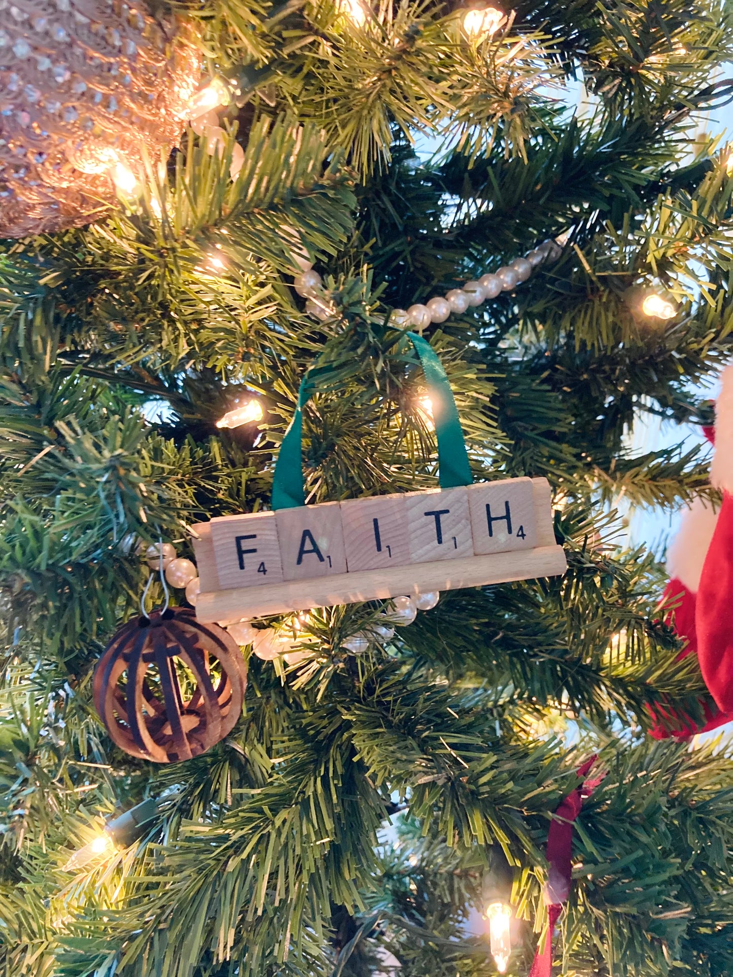 FAITH Scrabble Ornament-Red Barn Collections