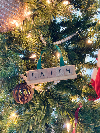 FAITH Scrabble Ornament-Red Barn Collections