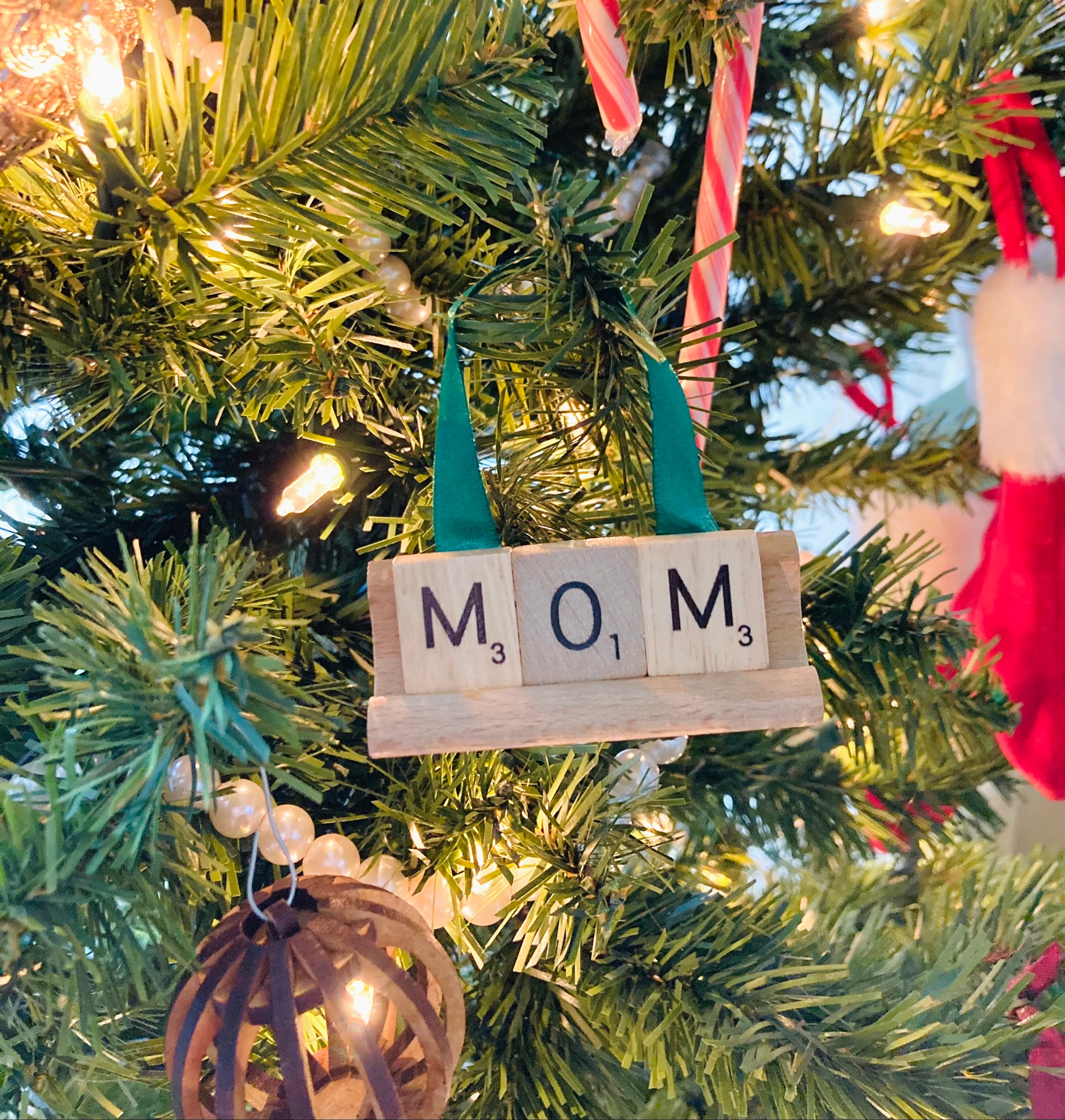 MOM Scrabble Ornament-Red Barn Collections