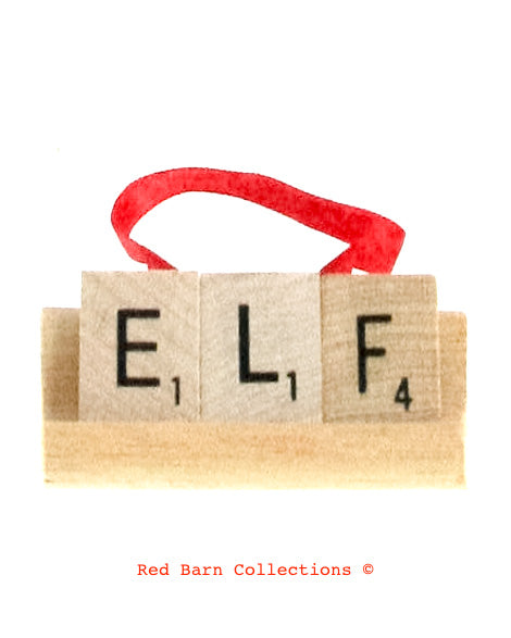 ELF Scrabble Ornament-Red Barn Collections