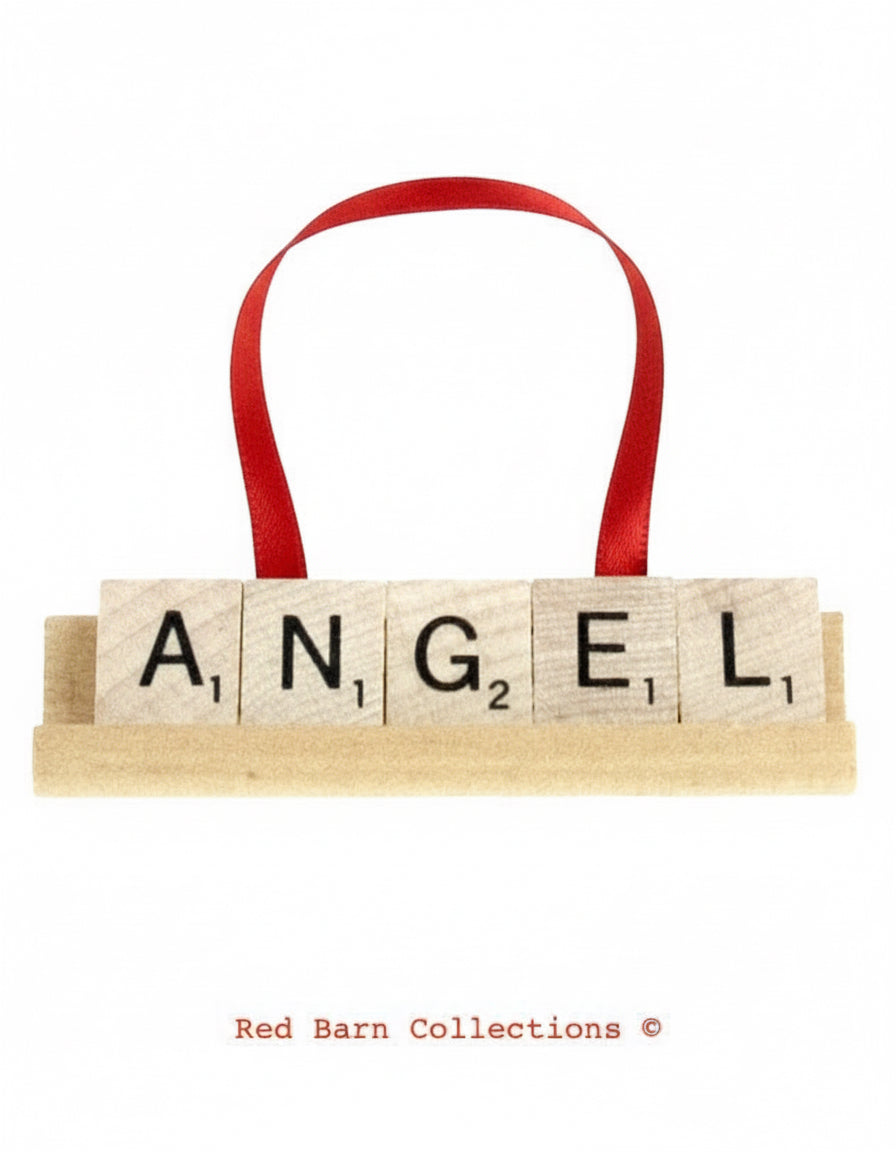 ANGEL Scrabble Ornament-Red Barn Collections