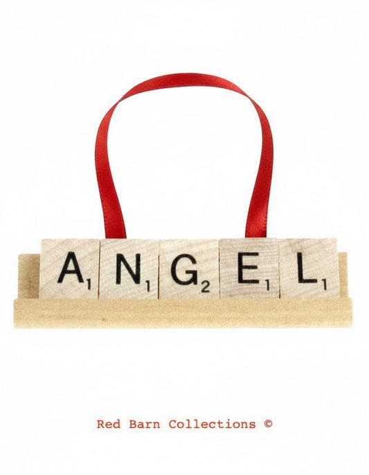ANGEL Scrabble Ornament-Red Barn Collections