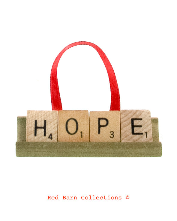 Hope Scrabble Ornament-Red Barn Collections