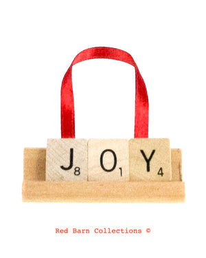 Joy Scrabble Ornament-Red Barn Collections