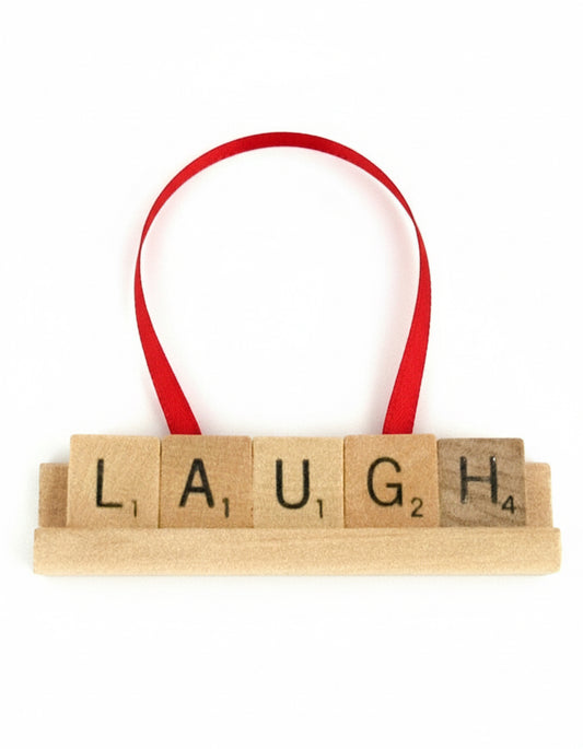 LAUGH Scrabble Ornament-Red Barn Collections